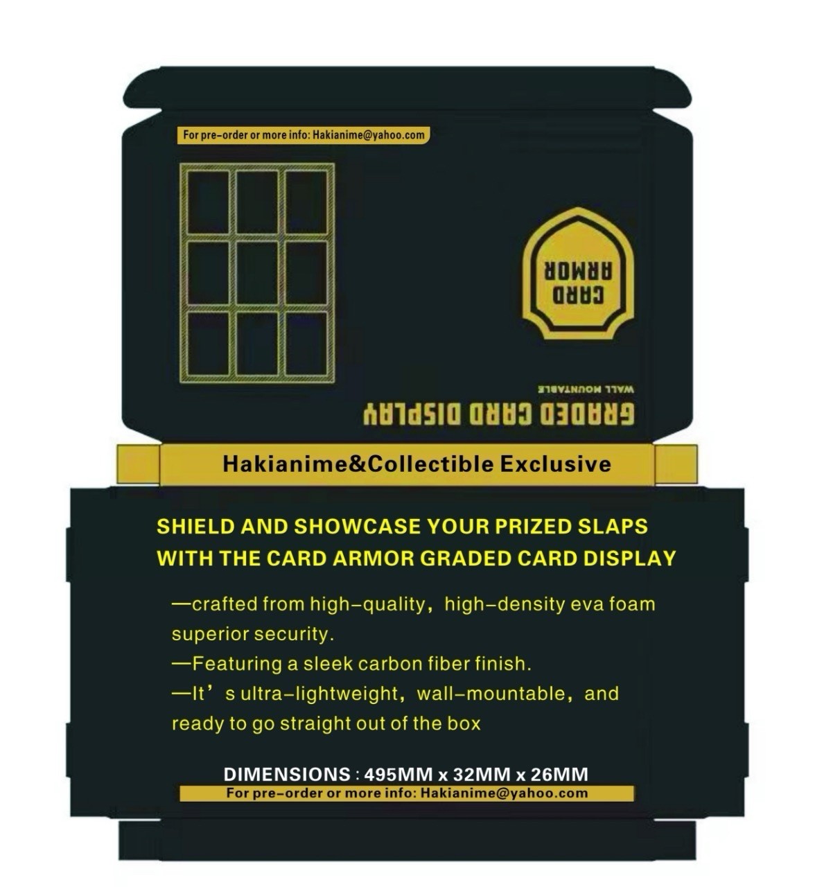 Graded Cards Wall Mount display Premium– Custom 9-Slab Frame | PSA / CGC