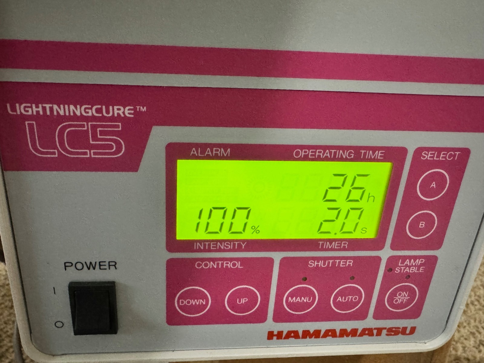 EUC 26 hrs HAMAMATSU LC5 Lightningcure Spot light Source L8333-02 LOW HOURS