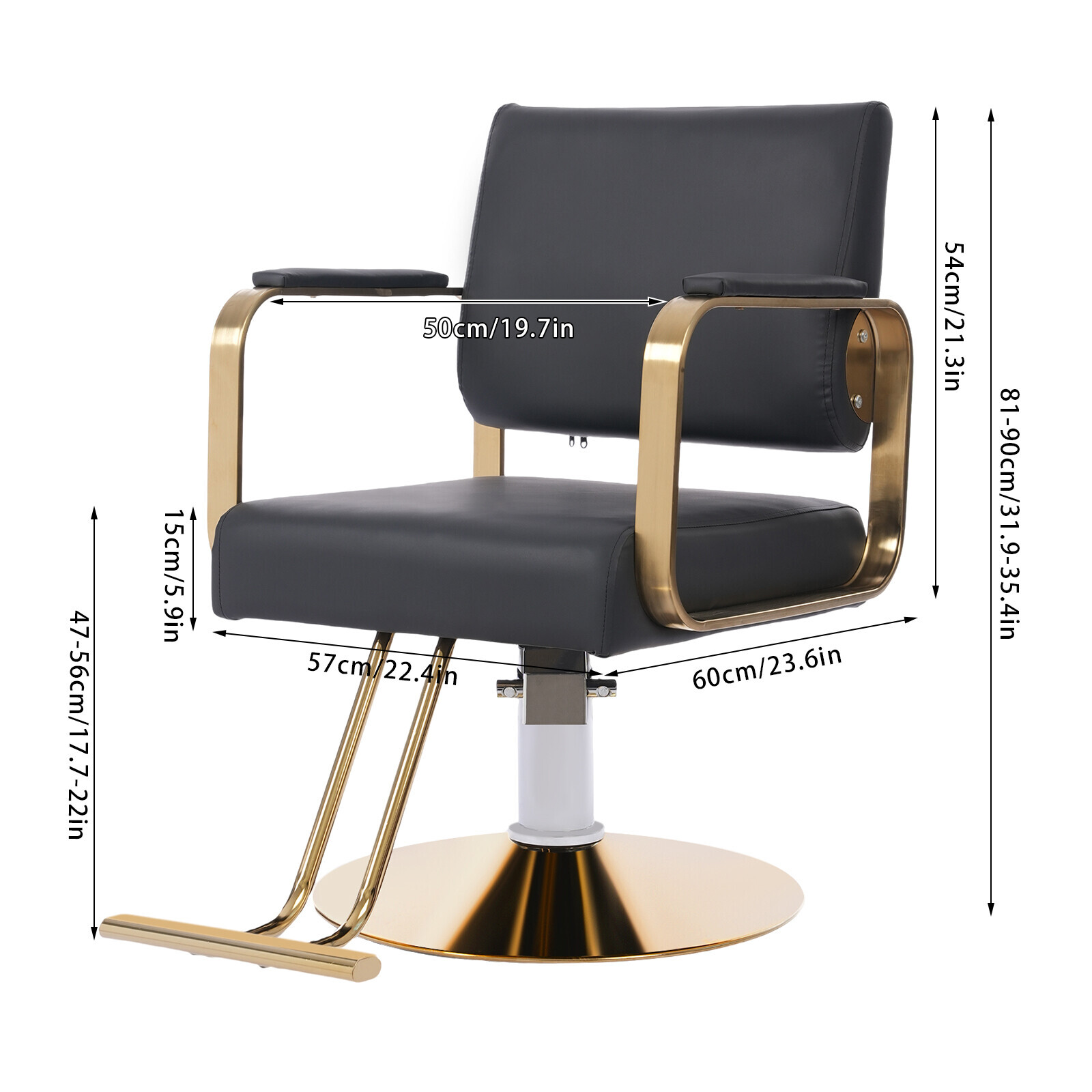 Beauty Salon Chair Barber Chair for Hair Stylist with Hydraulic Pump & Footrest