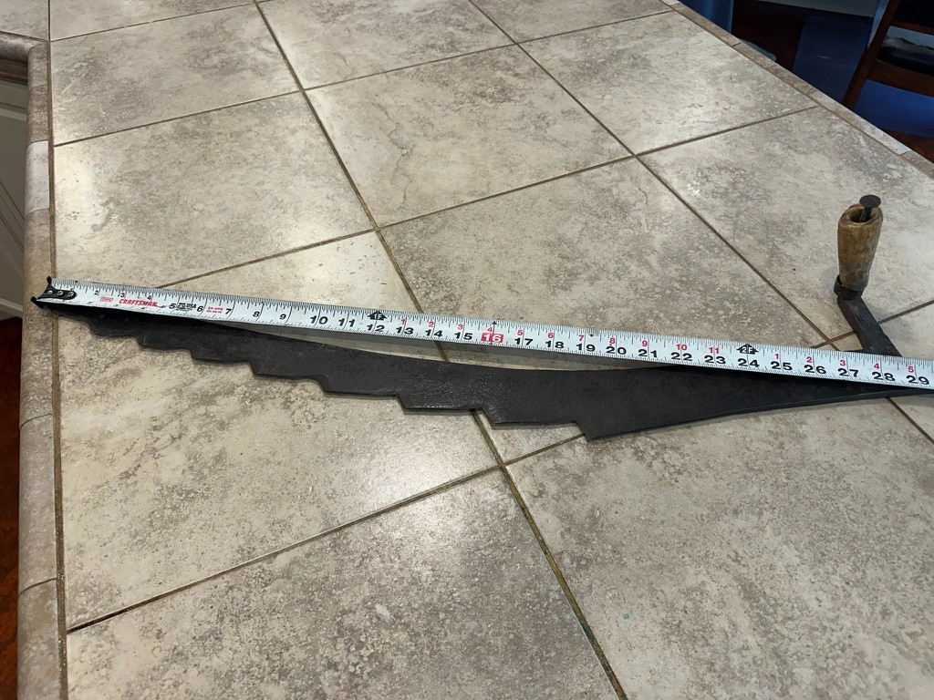 Antique Hay Knife / Silage Cutter Farm Tool – Large Serrated Fodder Knife