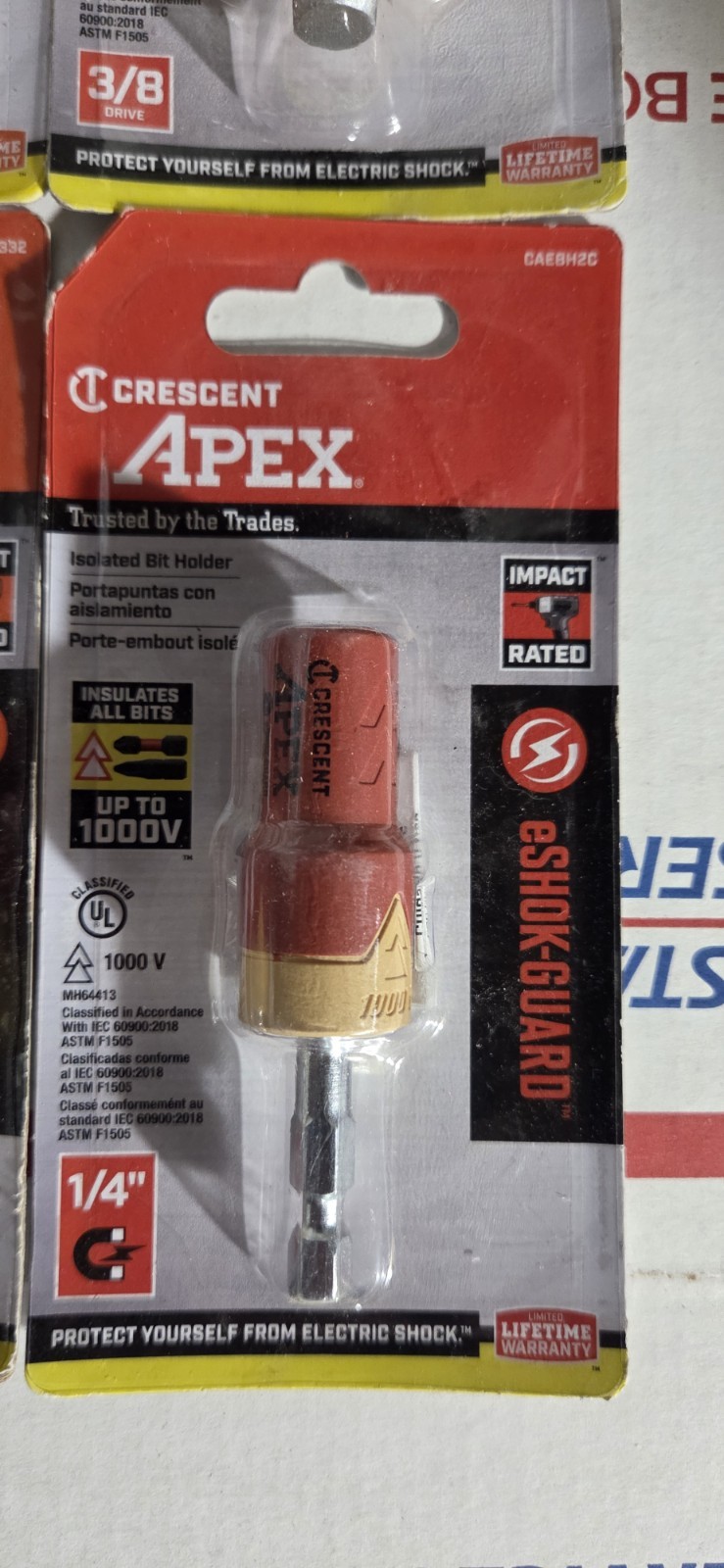 Crescent Apex eSHOK-GUARD Impact Socket Isolator 1/4, 3/8, 1/2 And Bit Holder