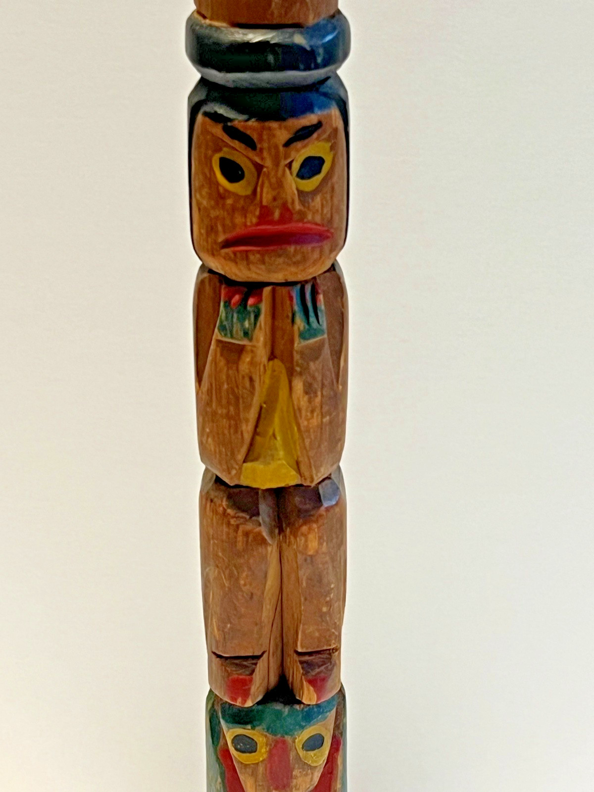 Fine Old Northwest Coast Salish or Nu-Chah-Nulth Indian Totem Candlestick; 1890s
