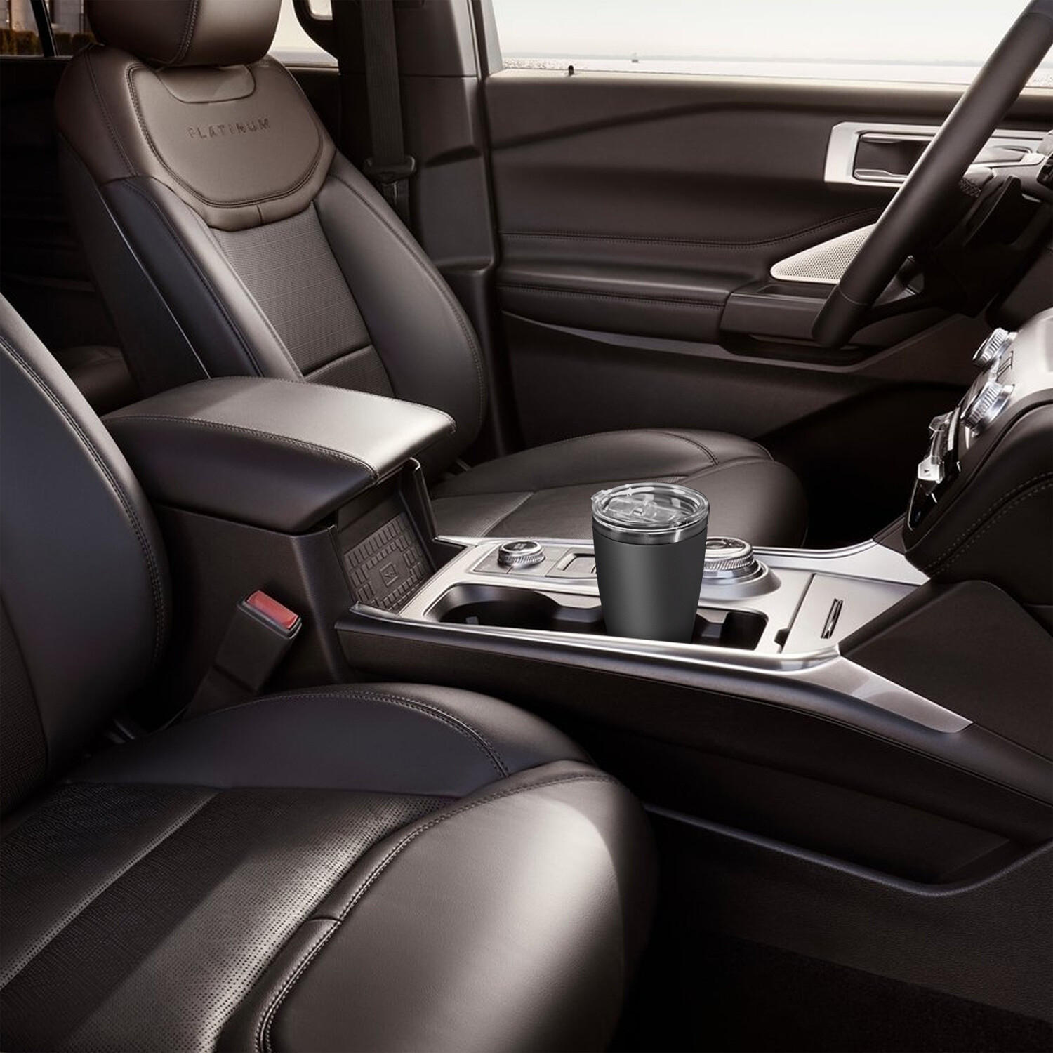 Ford Explorer Full-Color Logo 20 oz Black Stainless Steel Travel Tumbler Mug