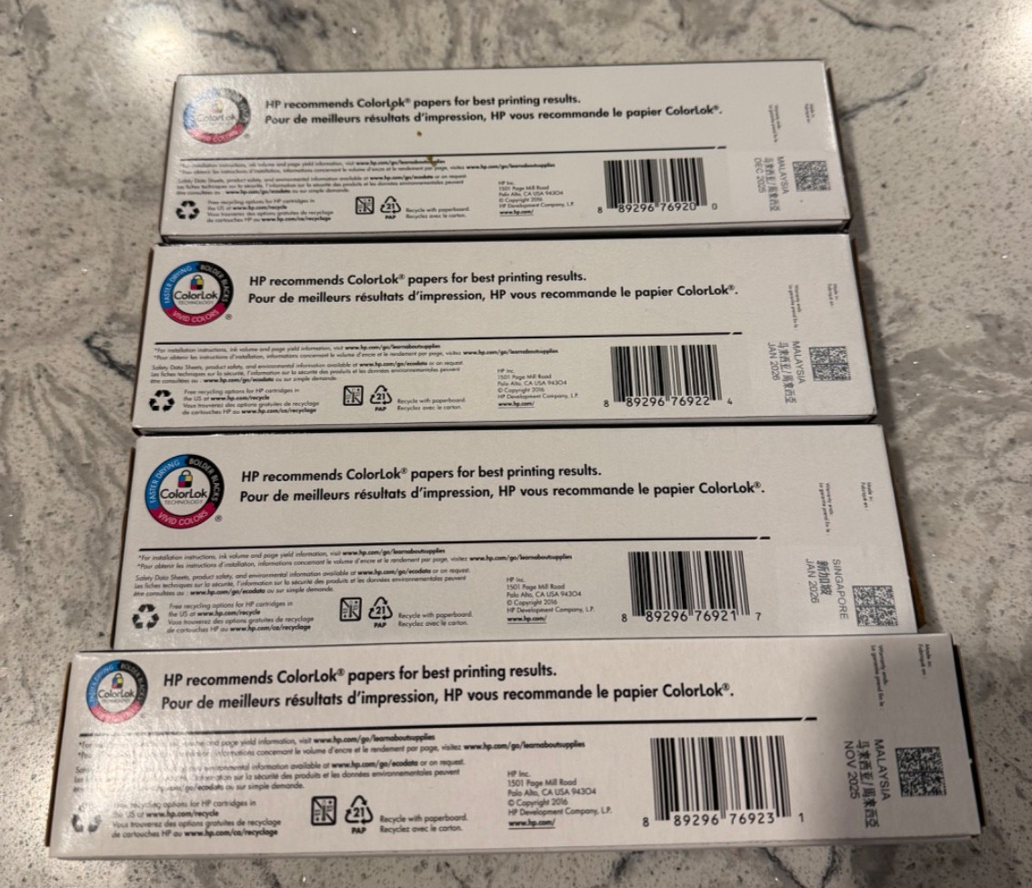 LOT OF 4: HP 972X High Yield Cartridge Full Set- BRAND NEW