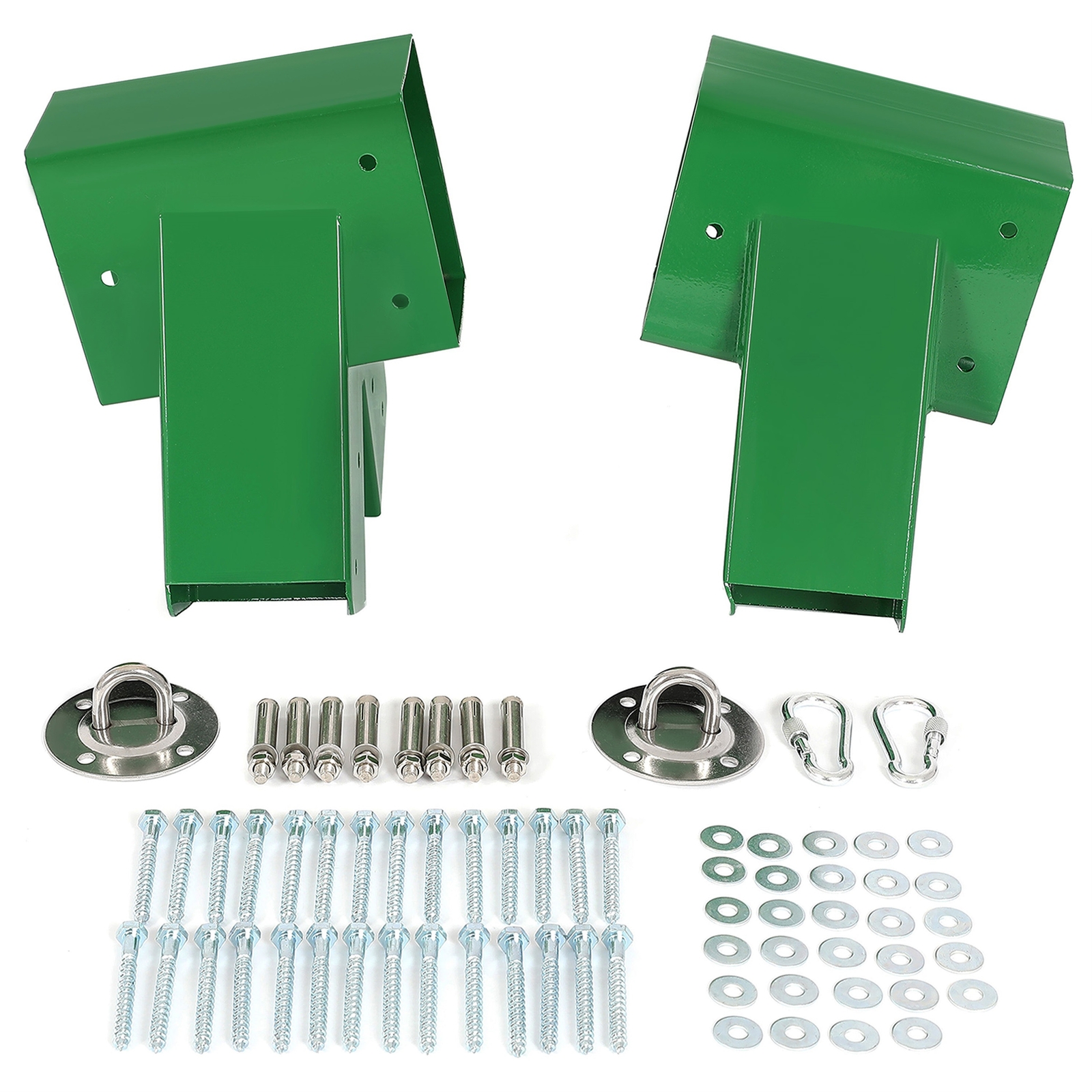 2 Brackets 1-2-3 A-Frame Swing Set Green Powder-Coated Heavy Duty Steel