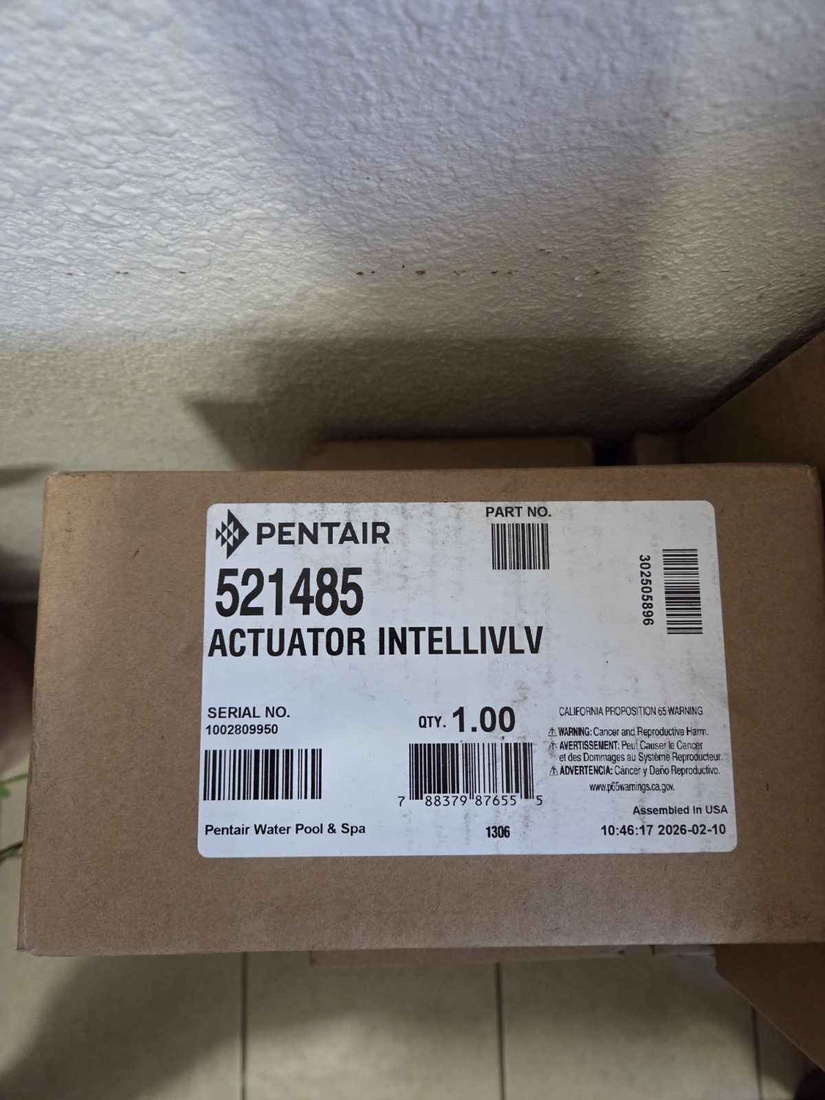 Pentair 521485 Valve Actuator Pool Equipment Part