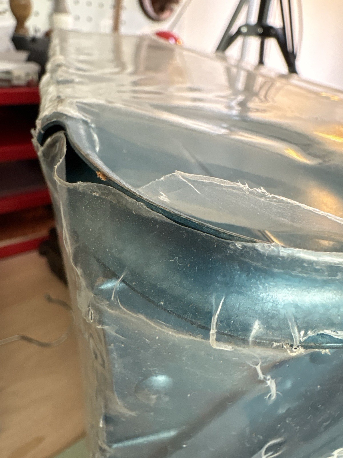 Ital Metal Cantilever Toolbox in Petrol Blue Vintage Unopened Old New Stock 440