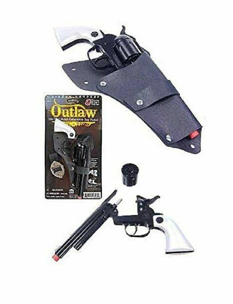 Outlaw Die-Cast Cap Gun Toy Pistol Cowboy Pearl Colt 45 Revolver Western Legends
