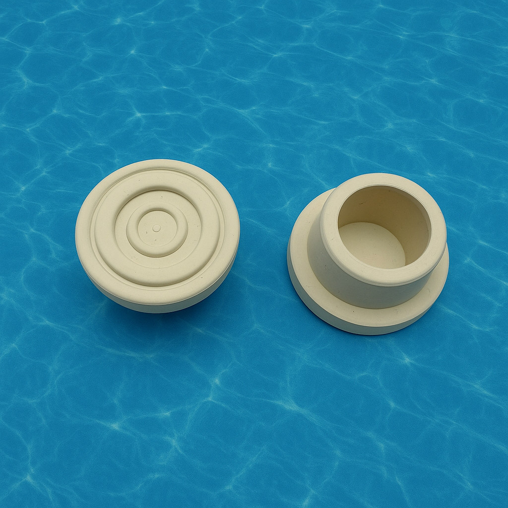 Pool Ladder Foot Bumpers Rubber Caps Pads Set of 2 Universal Beige Protector
