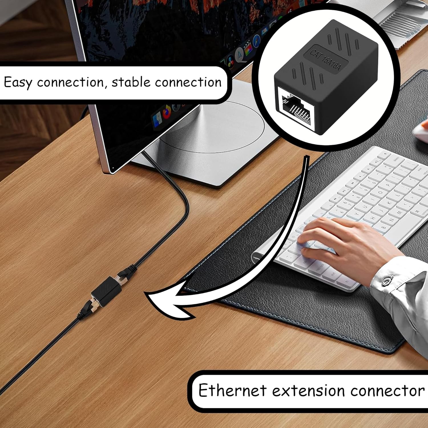 RJ45 Inline Coupler Cat7 Cat6 Cat5e Cat5 Ethernet LAN Network Cable Adapter Lot