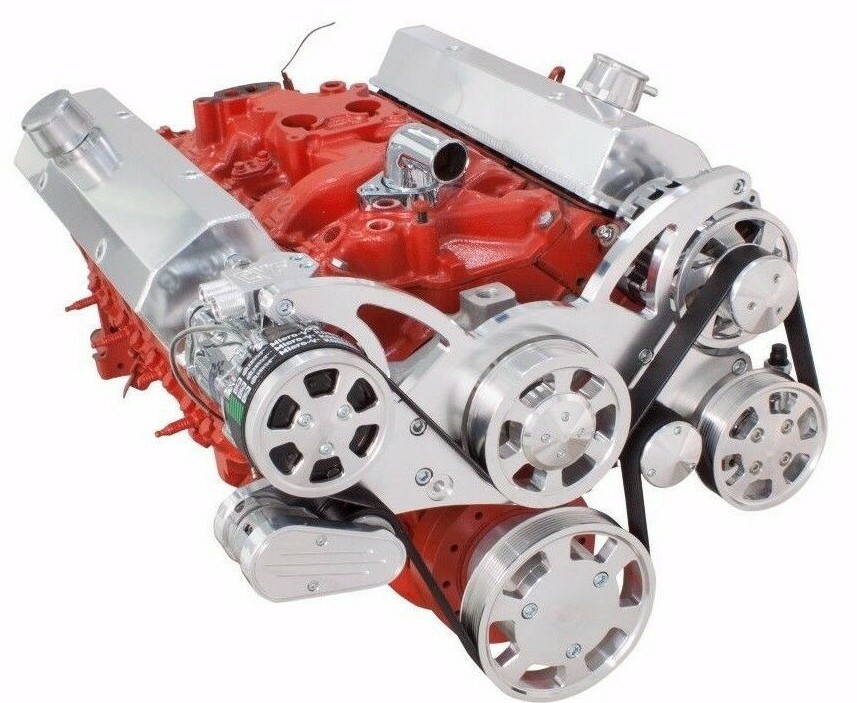 SBC Serpentine Pulley Conversion Kit Small Block Chevy 350 AC A/C SWP Air