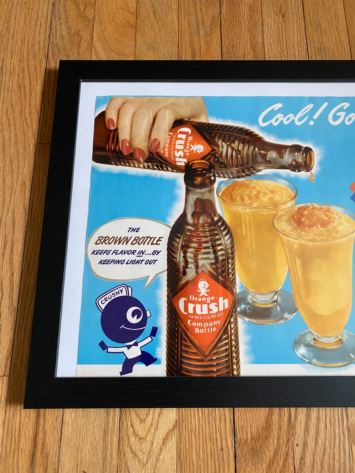 VINTAGE CRUSH SODA SIGN - PAPER - ORIGINAL!! 24" x 16" VERY NICE!!