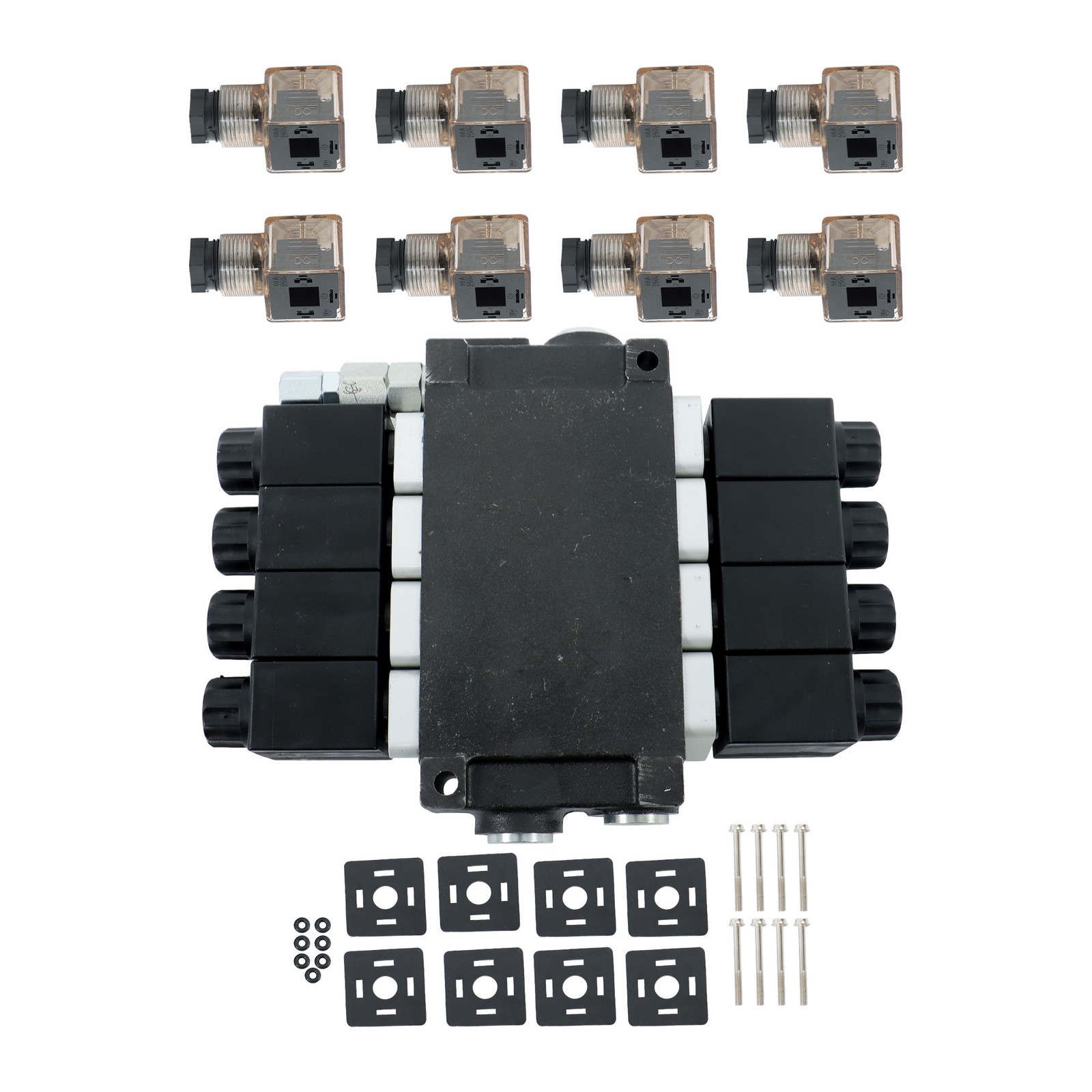 Heavy Duty 4 Spool Hydraulic Control Valve 12V DC 13 GPM 3600 PSI