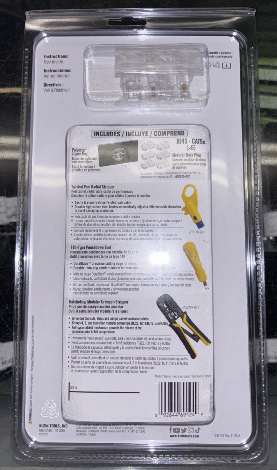 Klein Tools Data Cable Installation Kit With Zipper Pouch Model VDV026-212