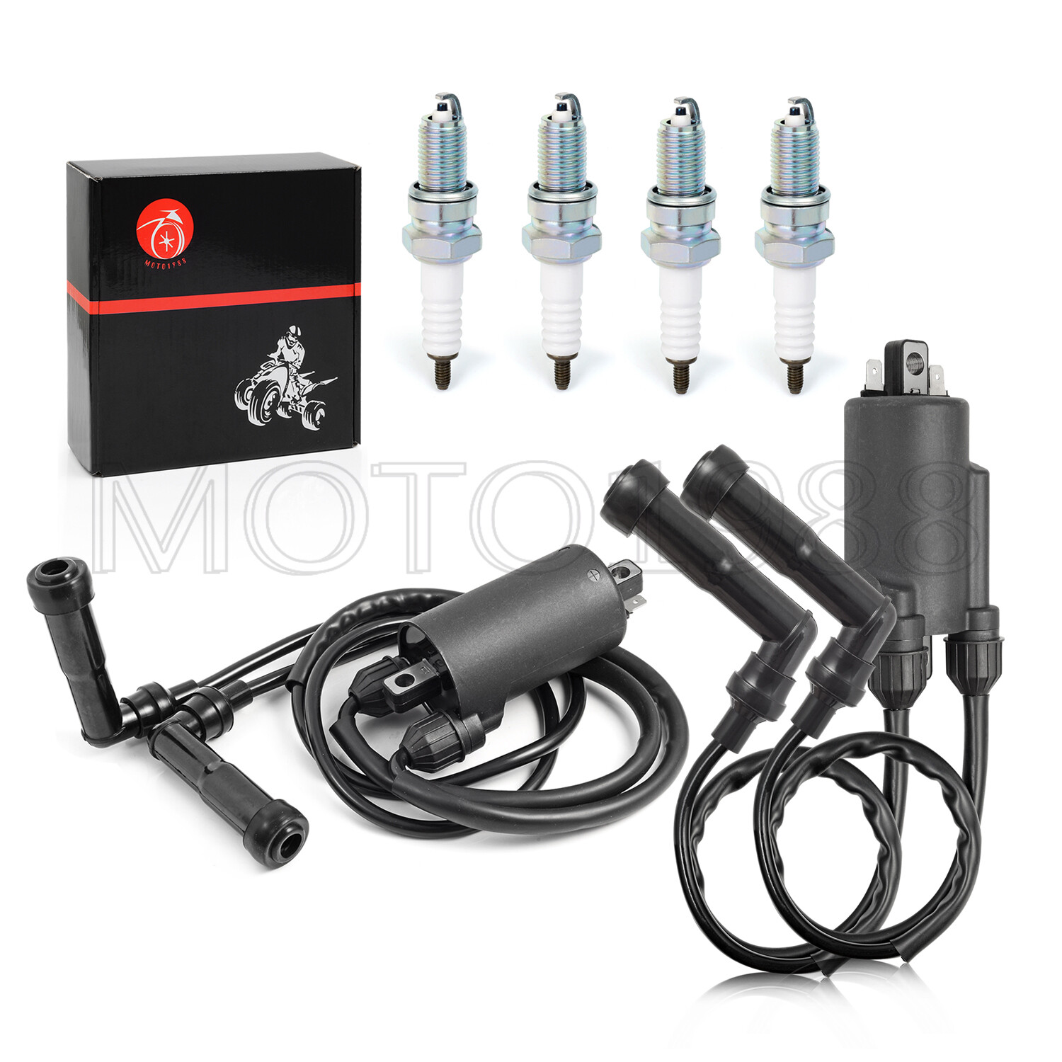 Ignition Coil Pack & spark plug + Cap For HONDA Goldwing 1200 GL1200 1984 - 1987