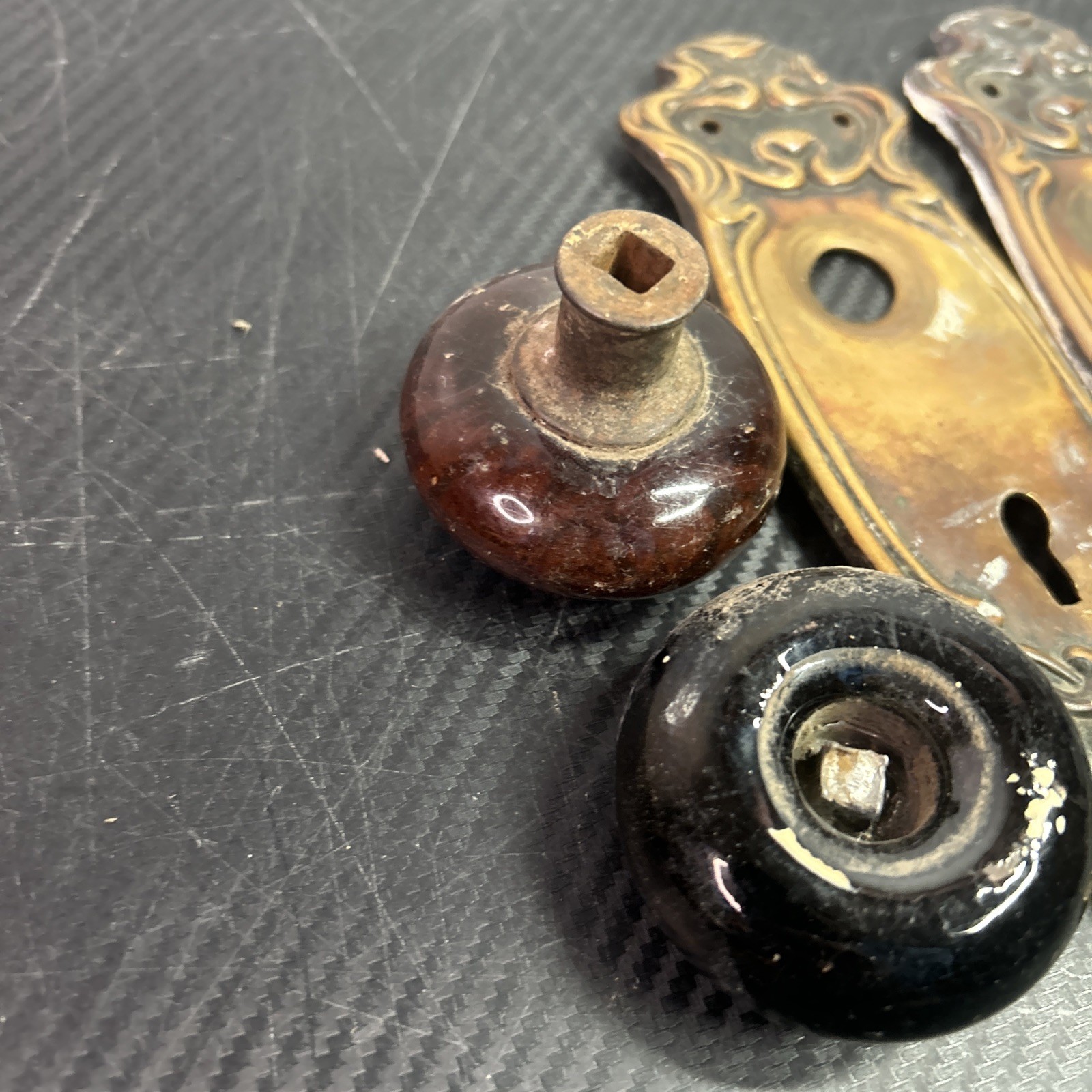 Vintage Door Hardware Lot Parts Not Complete