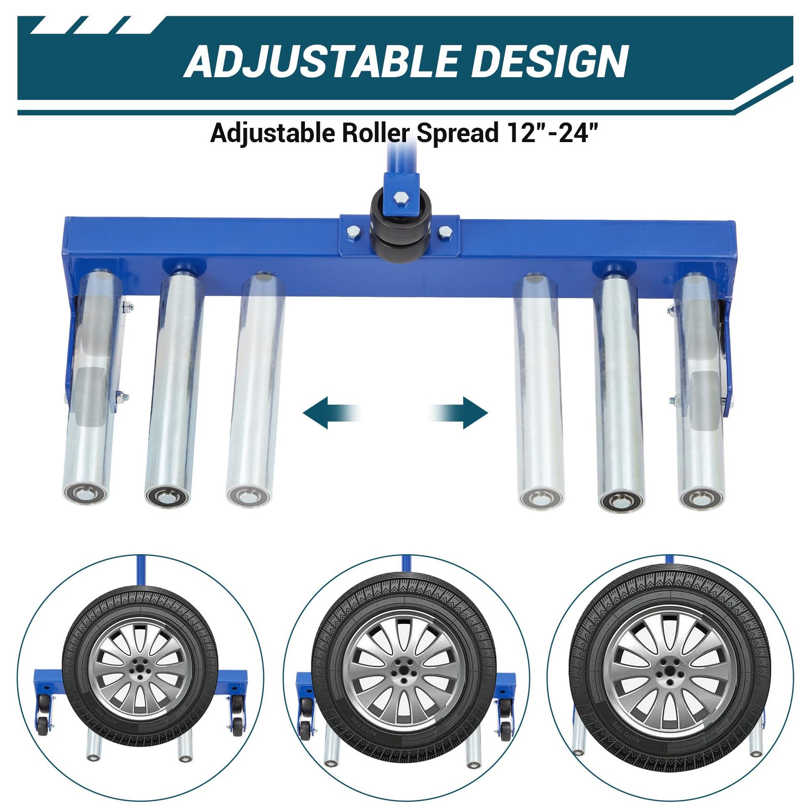 Tire Moving Cart Tool Adjustable 500 lbs Heavy Duty Truck Tire Dolly Tire Lift