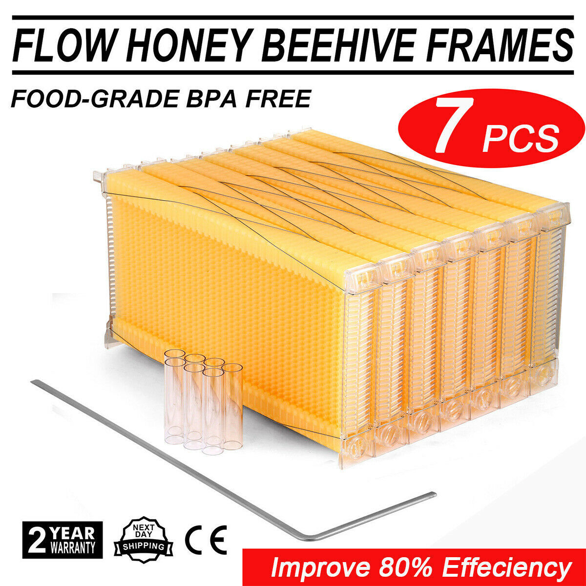 Golden Palace Auto 7PCS Beehive Honey Hive Frame +Cedarwood Beekeeping Brood Box