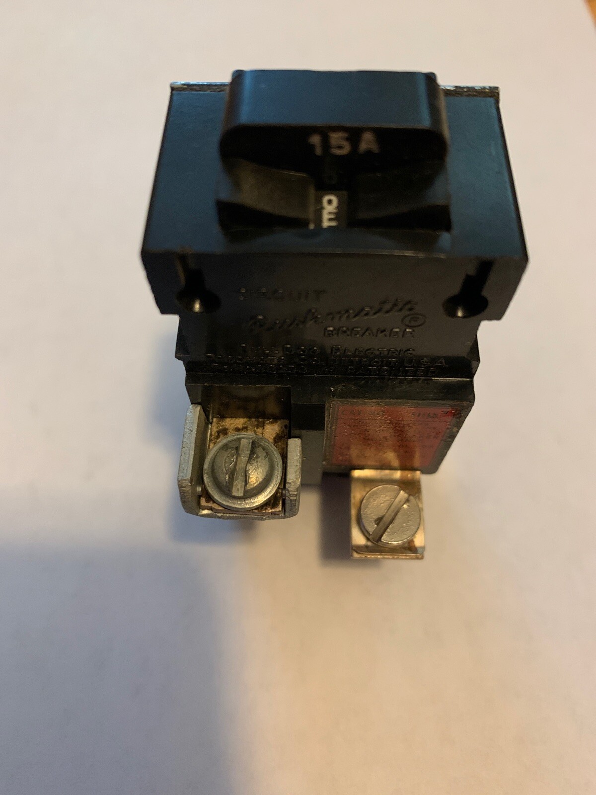 PUSHMATIC BULLDOG 15 AMP SINGLE POLE P115 1P 15A CIRCUIT BREAKER TESTED