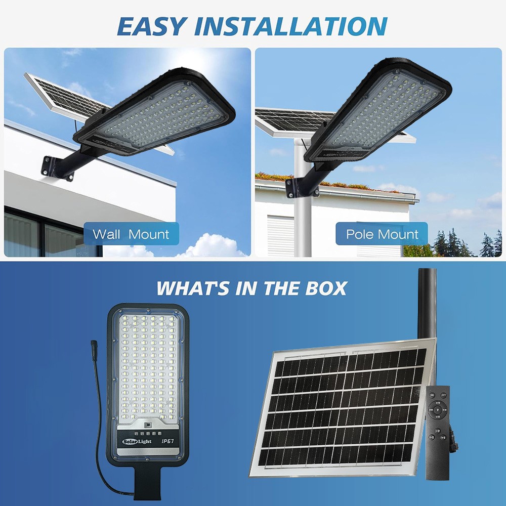 Commercial Solar Street Lights Outdoor Dusk to Dawn Solar Super Bright Aluminum