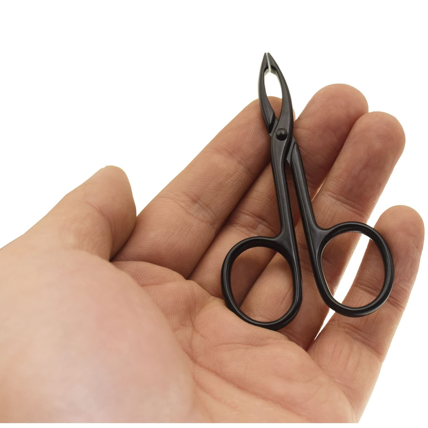 2 Pieces Tweezers Scissor Handle Straight Tip Scissor Shaped Eyebrows Tweezer...