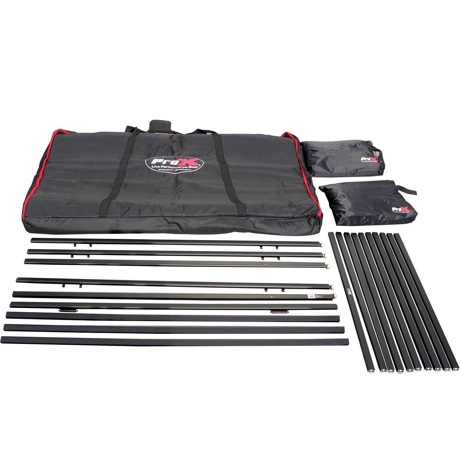 ProX XF-5X3048B Black Aluminum 5 Panel Scrim Facade Frontboard + DJ Chair