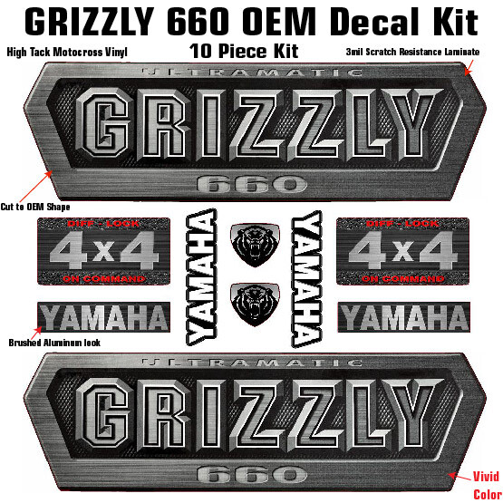 2003 Yamaha Grizzly 660 OEM Decal Kit Emblem Sticker Side Tank Graphics ATV