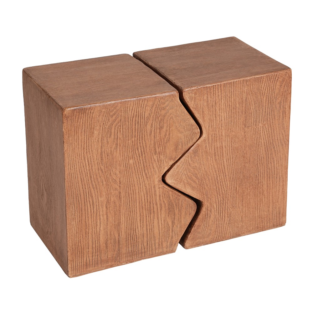 Set of 2 Rectangular Outdoor Side Tables Decorative Garden Stools Accent Table