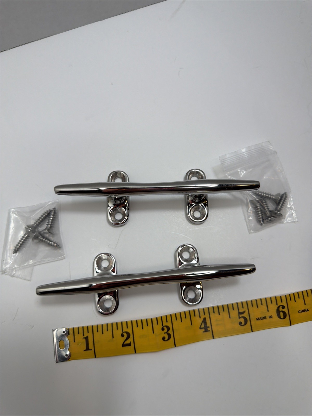 Stainless Steel (2) Boat Dock Cleats 5 Inch Silver Brand New