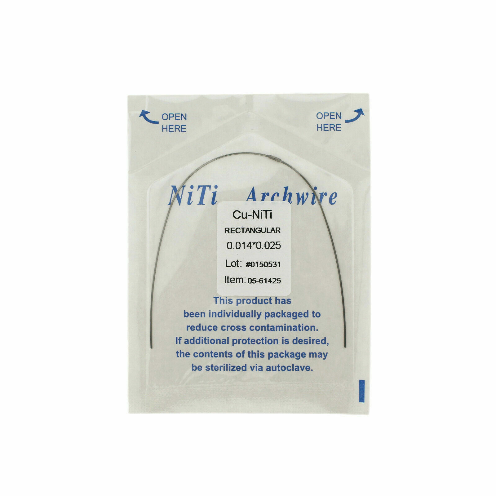 Dental Orthodontic Cu NiTi Copper Nickel Titanium Arch Wire Rectangular Round