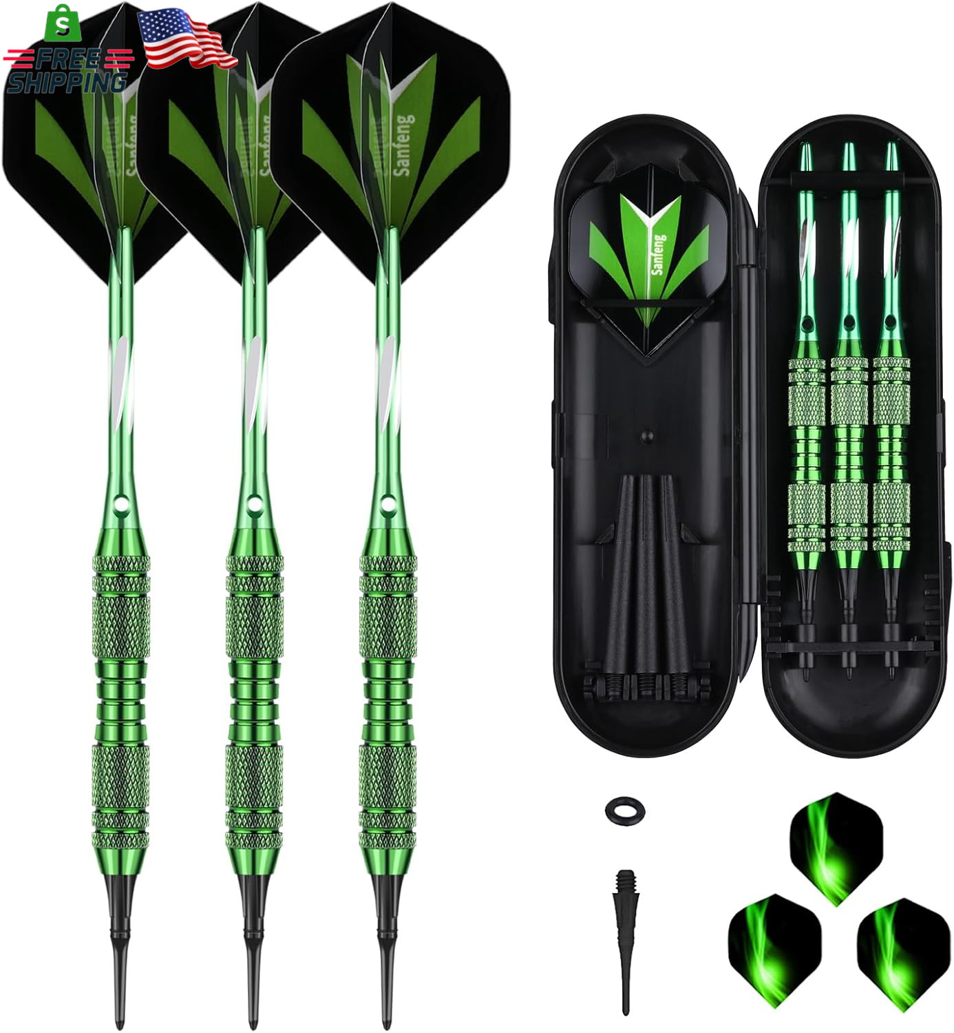 Soft Tip Darts Set 18/20 Grams - Professional Darts Plastic Tip with Brass Barre