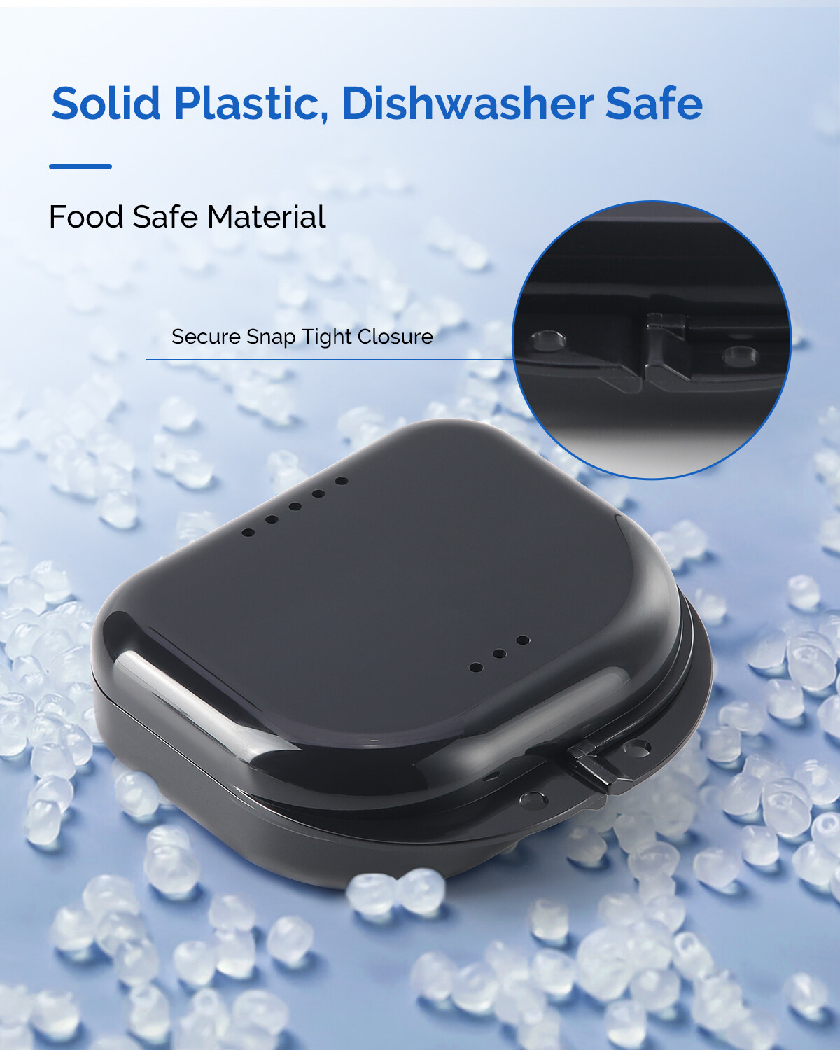 JMU Retainer Case with Vent Holes Storage Mouth Guard Case w/ Tight Snap Closure