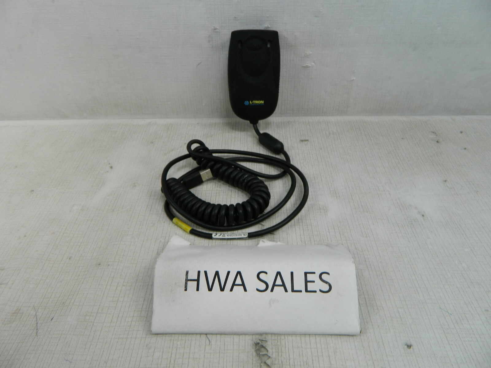 L-Tron 4910LR / 3320G Bar Code Scanner w/ USB cable, Rubber Cover & Clip TESTED