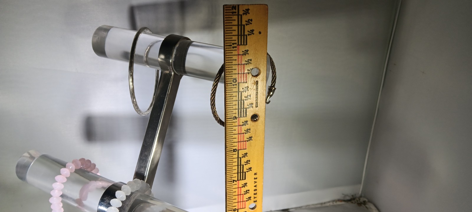 Marble Lucite & chrome 2 Tier T Bar Rack VINTAGE