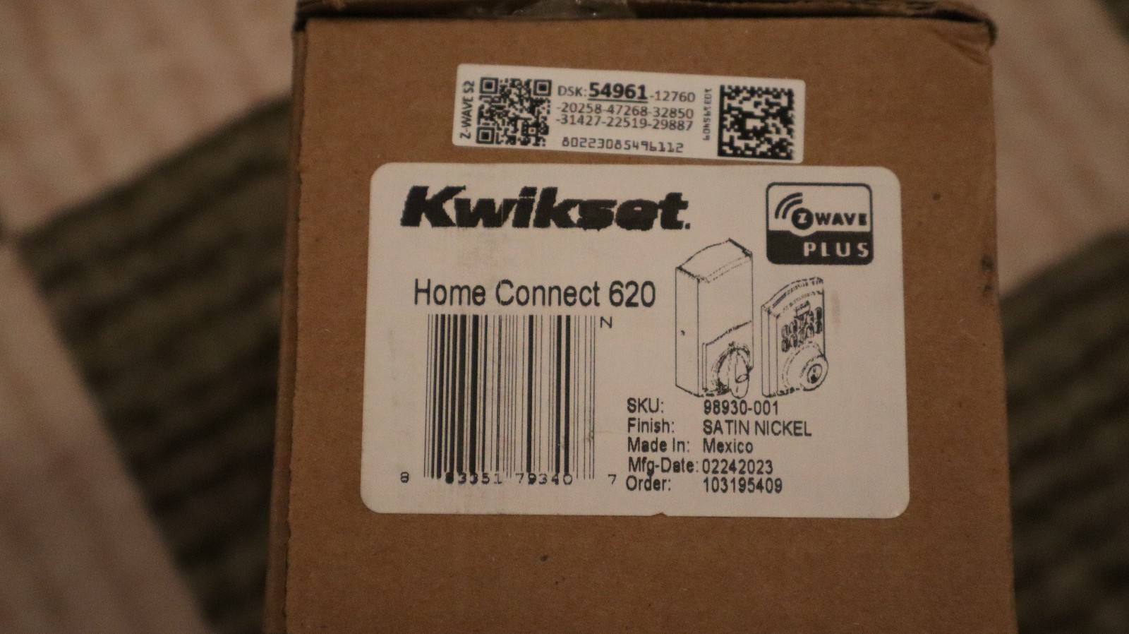 Kwikset Home Connect 620 Z-Wave Smart Entry Door Deadbolt Lock Satin Nickel