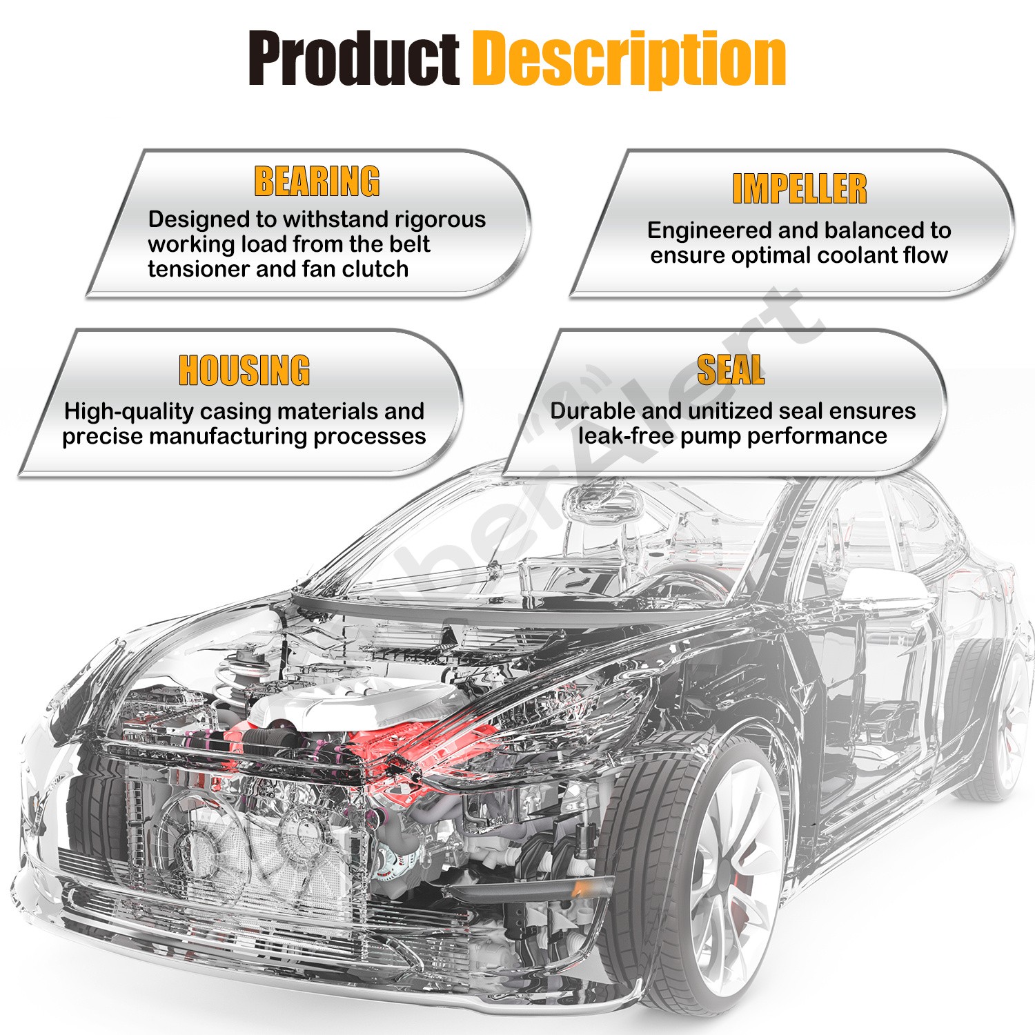 Water Pump G1820 for 96-10 Chevrolet GMC Suburban Silverado 4.3L 5.0L 5.7L