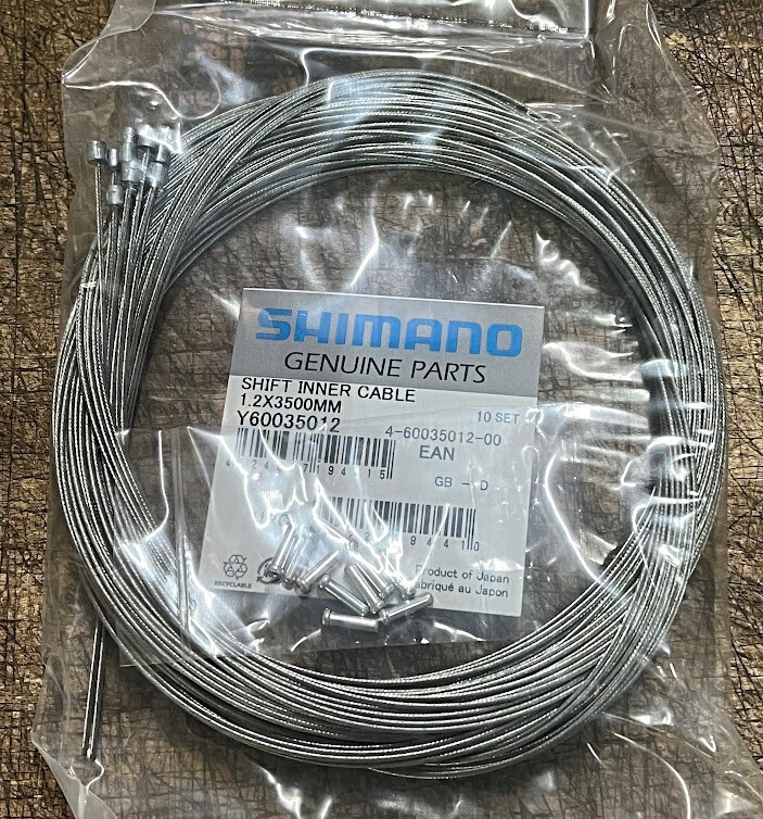 10 Pack - Shimano Inner Shift Cables 1.2 x 3500mm (Tandem / Triplets)  BRAND NEW