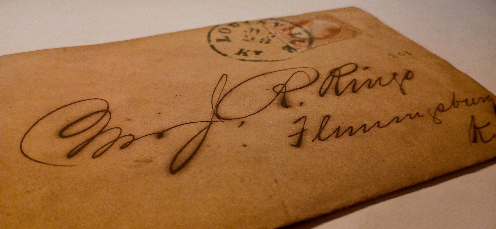 🏴‍☠️ 1851 #10-11 Washington Fancy Cover- Louisville KY Blue Cancel