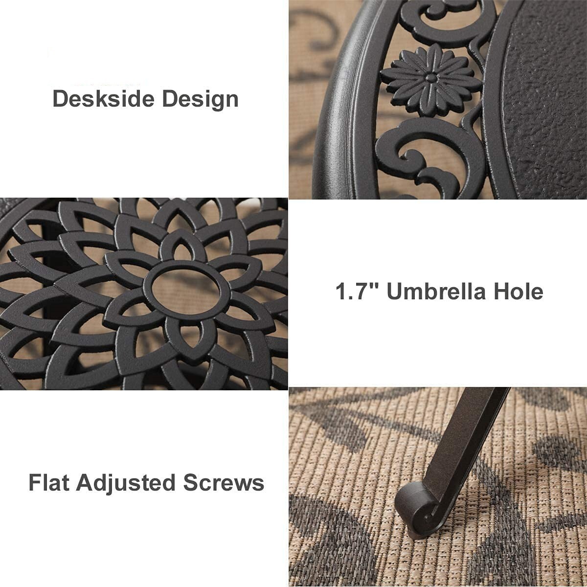 Patio Bar Table, 41" Height High Top Outdoor Table, Cast Aluminum Round Table