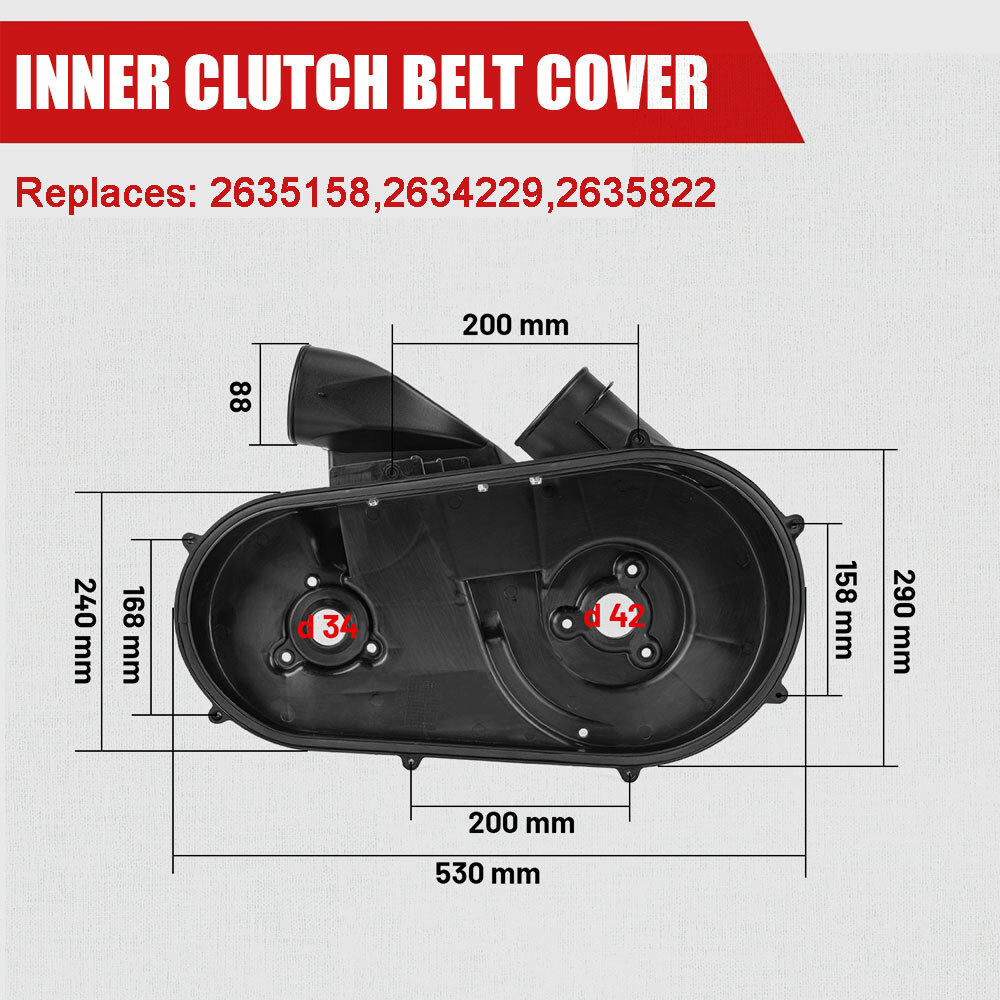 Inner & Outer Clutch Belt Cover For 15-20 POLARIS RZR 1000 XP #2635158 #2635611