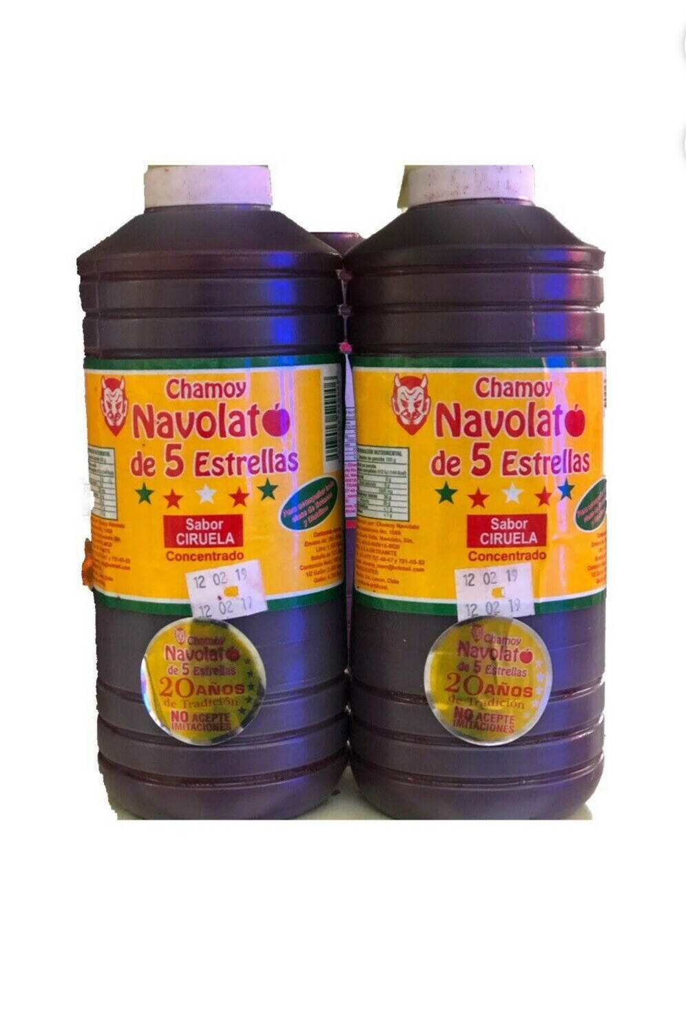 Chamoy Navolato de 5 Estrellas with Real Fruit Pulp Plum 1 liter 2/pk