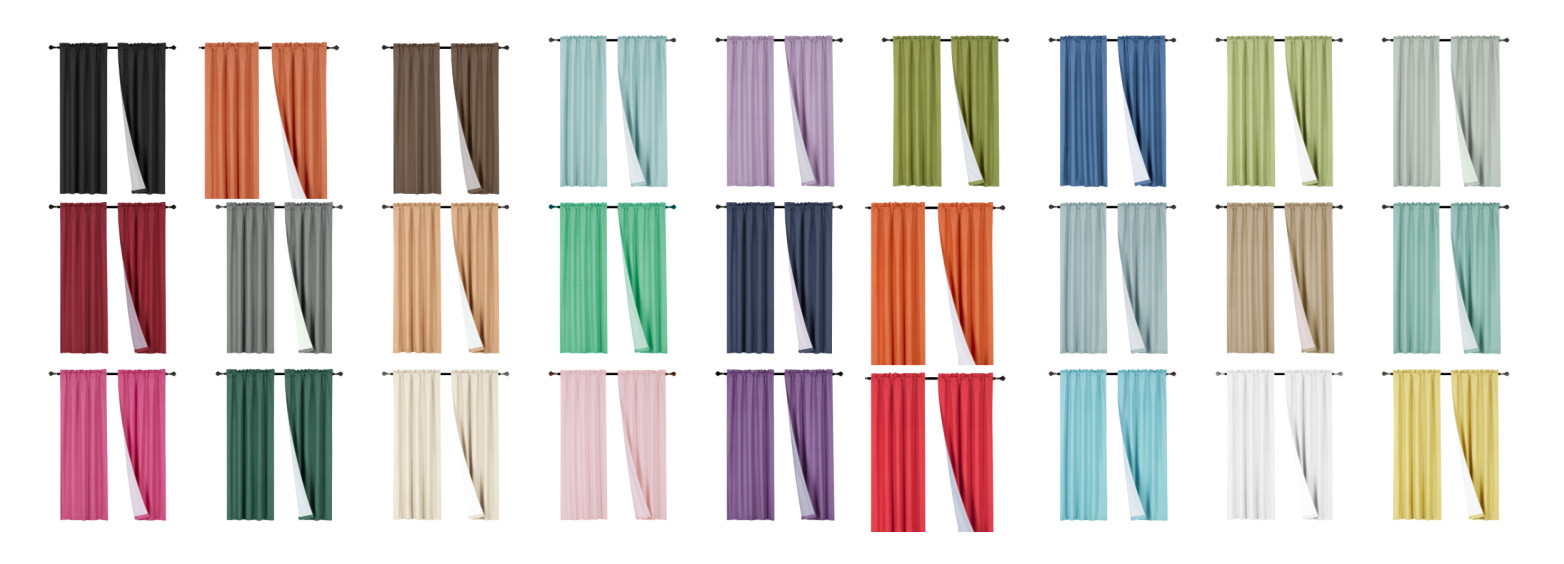 2pc set window curtain panel 100% privacy 65% blackout lined bedroom drapery R64