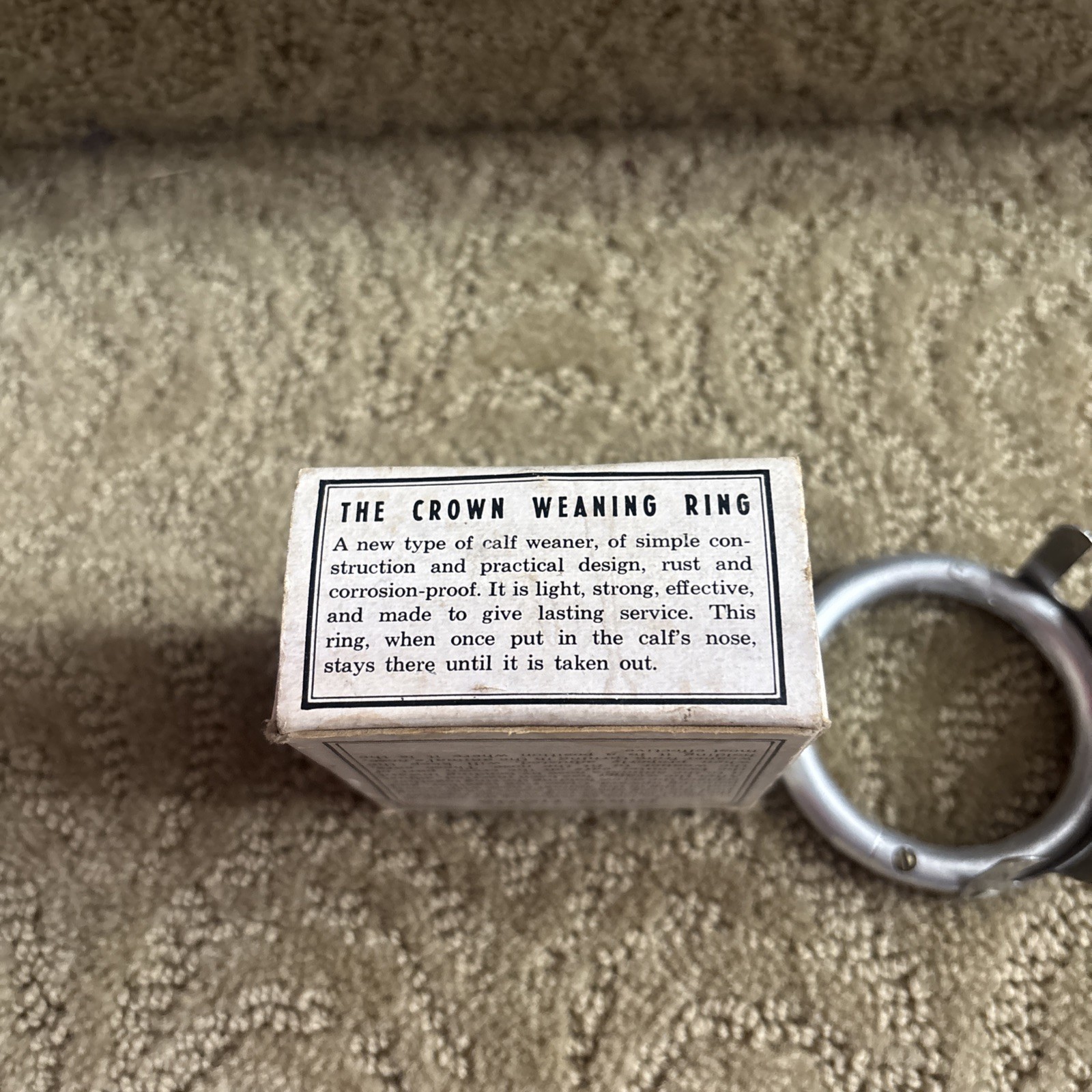 Allover Crown Calf Weaner Weaning Ring cow cattle livestock vintage farm NOS
