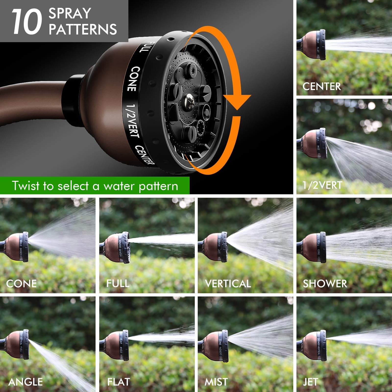 Watering Wand, Heavy Duty Metal Garden Hose Wand with Thumb Flow Control, 15-...