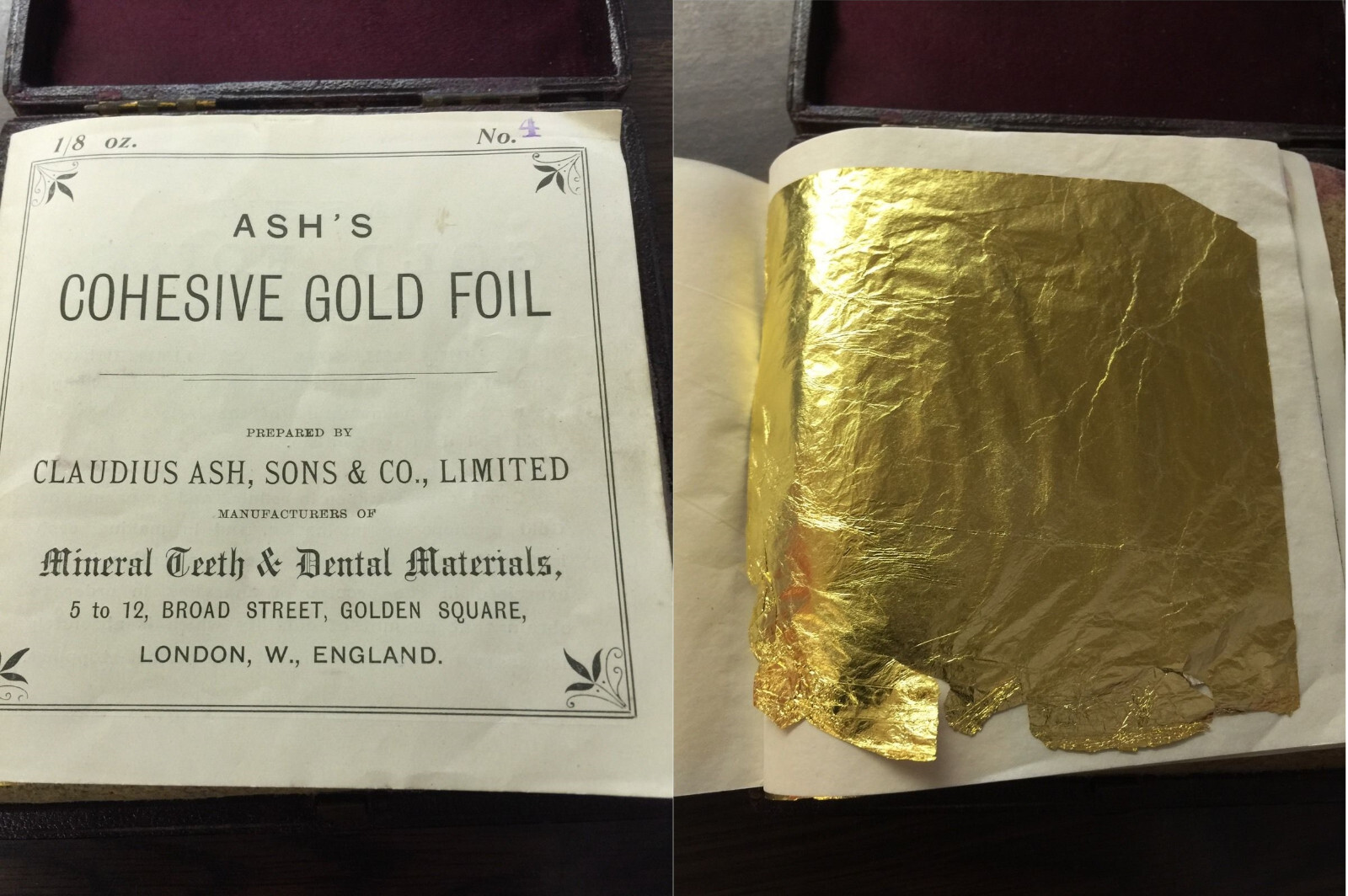 antique Ash's cohesive gold foil - dental