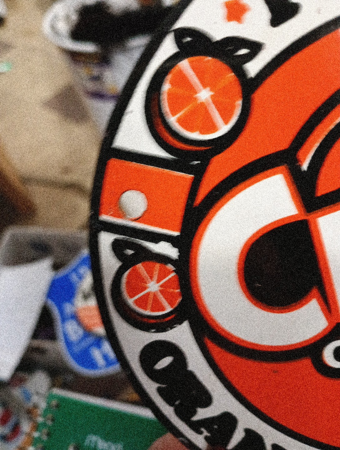 Round Porcelain Feel Fresh! Orange Crush Sign