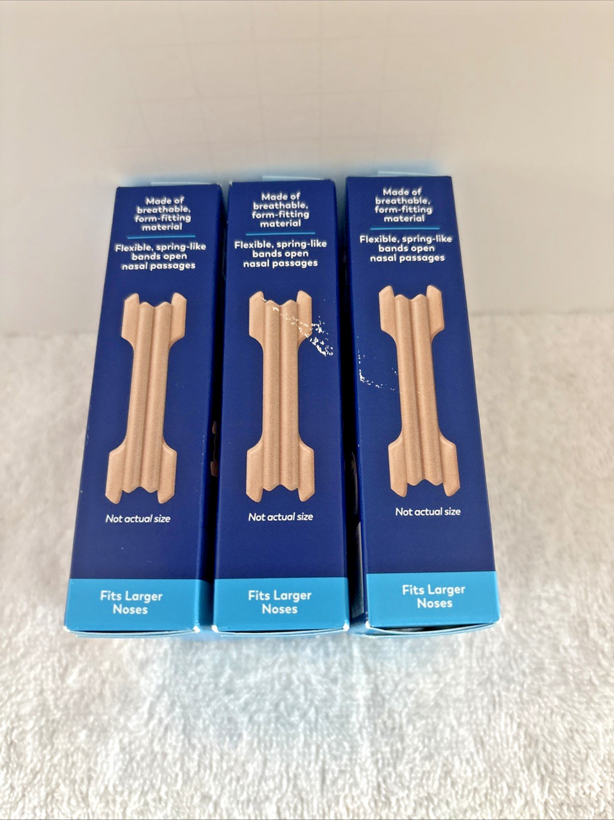 120 Breathe Right Original Nasal Strips Tan 3 x 30 Count Boxes -Sealed-90 Total