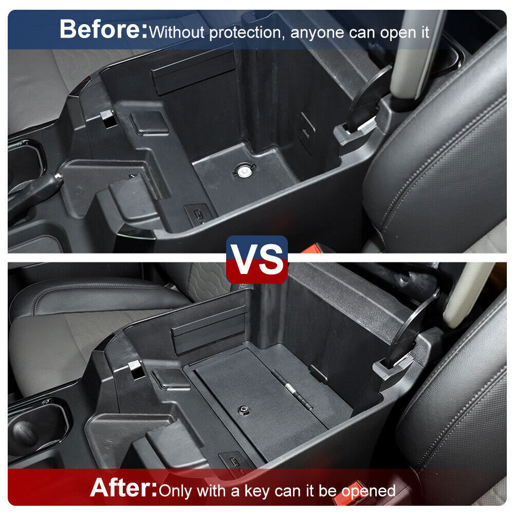 Center Console Vault Safe Box Key Lock Fit For Chevy Silverado GMC Sierra 2022+
