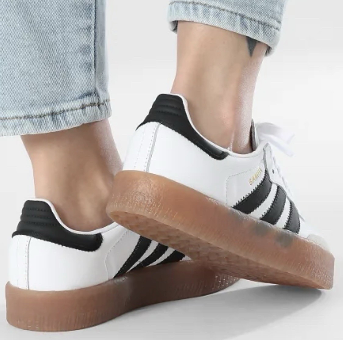 Adidas Originals Sambae Cloud White Metallic Gold Women's Shoes JI1349 Multi Sz