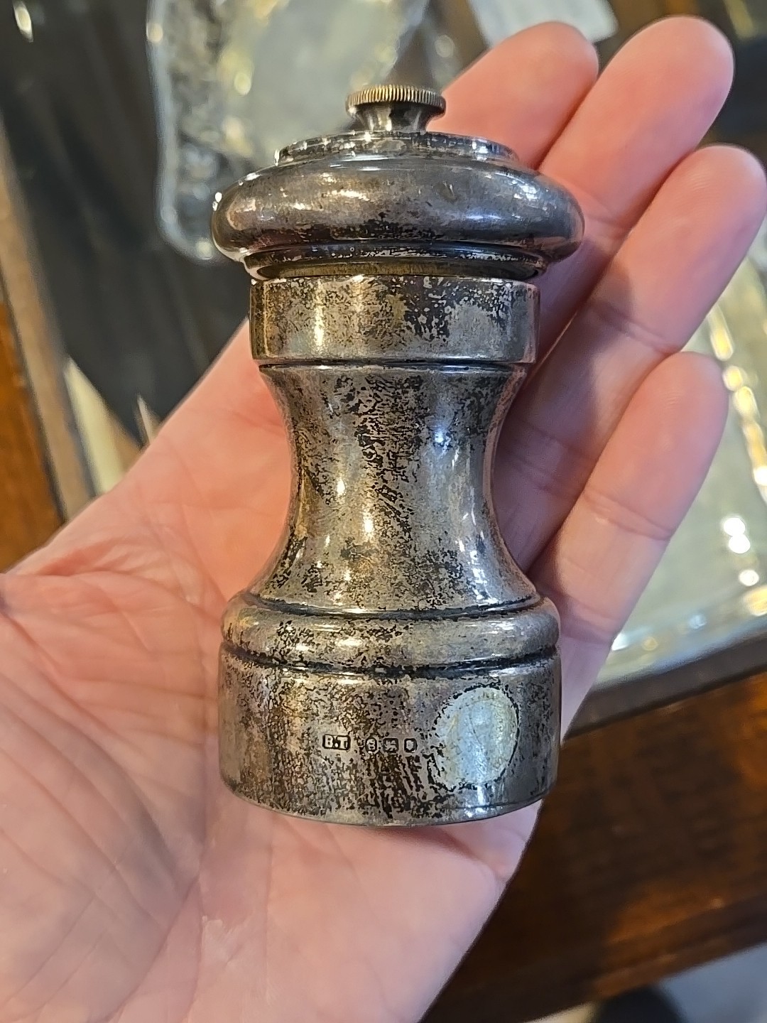 ANTIQUE STERLING SILVER PEPPER GRINDER MILL - PEUGEOT FRANCE - Model Z